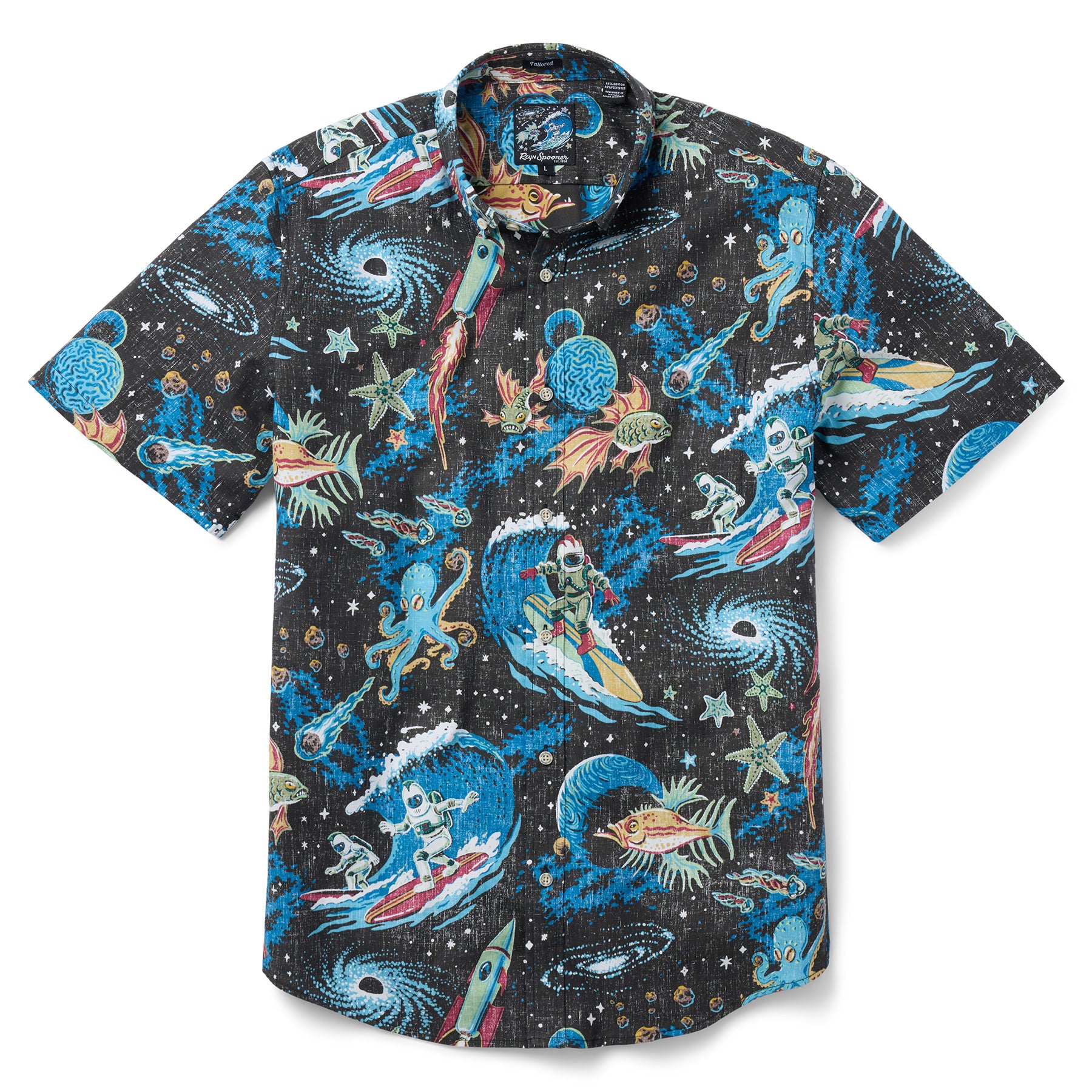 Reyn Spooner COSMOS CRUISIN' TAILORED in BLACK