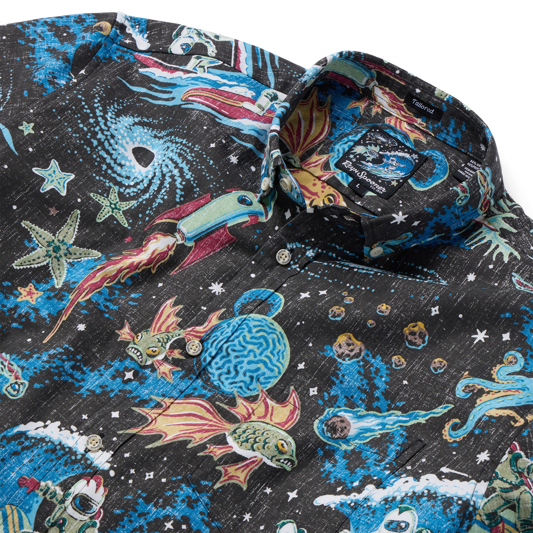 Reyn Spooner COSMOS CRUISIN' TAILORED in BLACK
