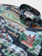 Reyn Spooner AUBURN UNIVERSITY SCENIC PERFORMANCE ALOHA SHIRT in NAVY