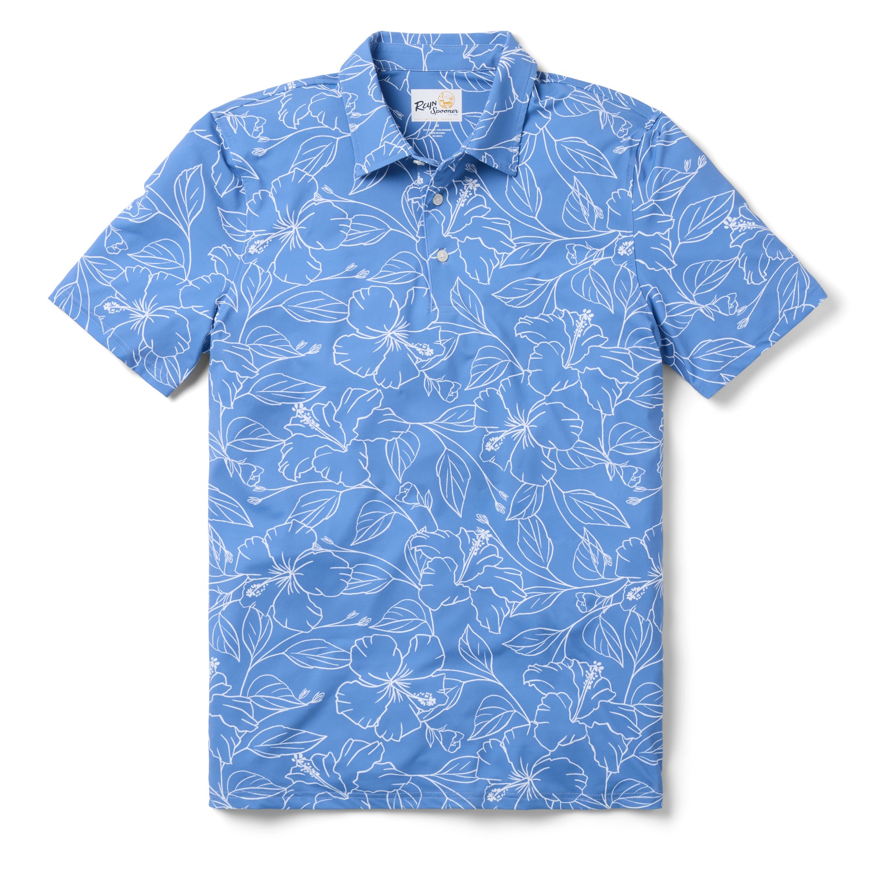 Reyn Spooner BIG BLOOMS PERFORMANCE POLO in RIVIERA
