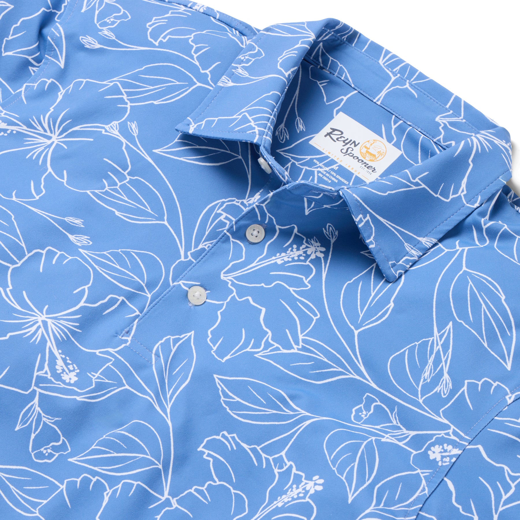 Reyn Spooner BIG BLOOMS PERFORMANCE POLO in RIVIERA