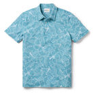 Reyn Spooner BIG BLOOMS PERFORMANCE POLO in SEA GREEN