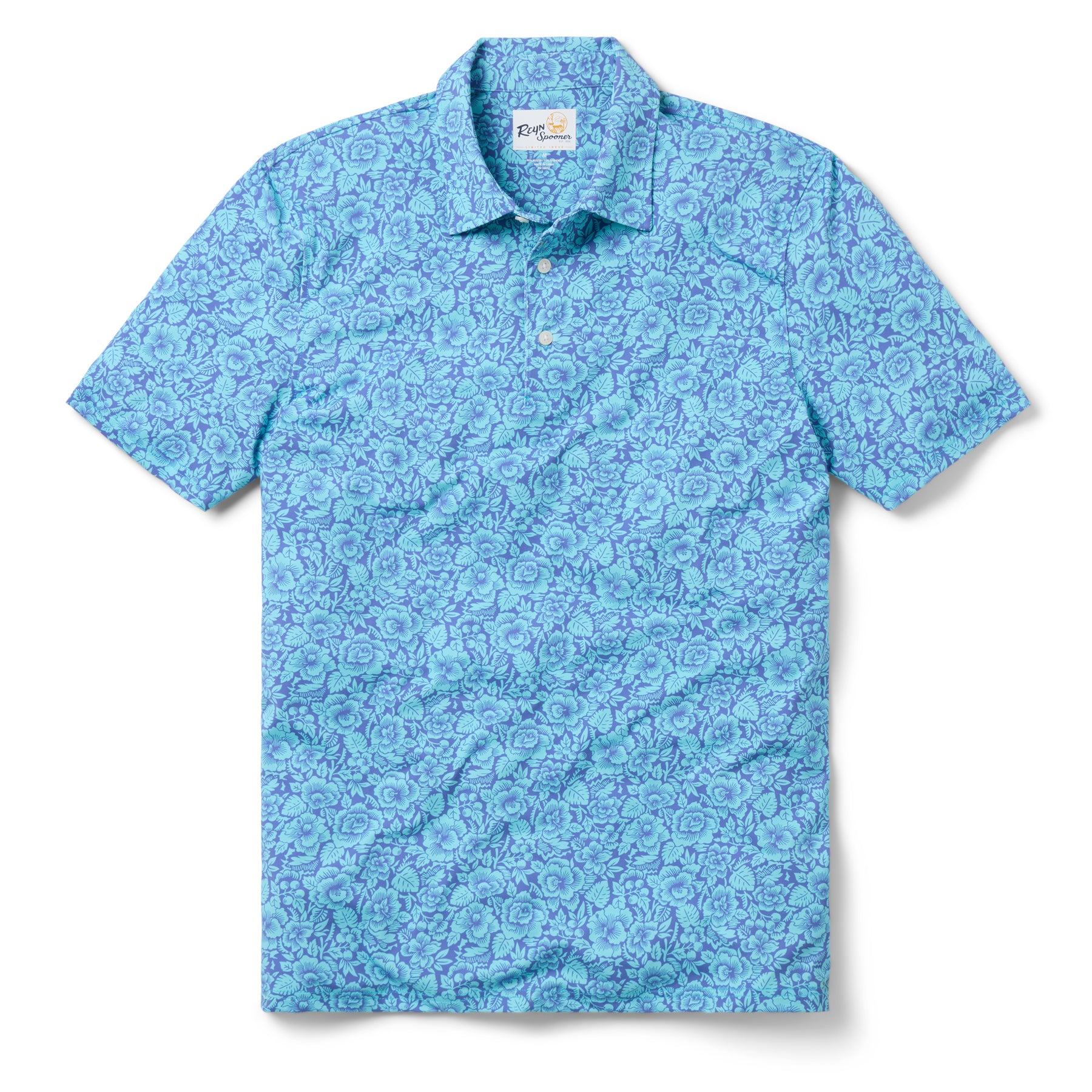 Reyn Spooner ISLAND BISCUS PERFORMANCE POLO in BLUE