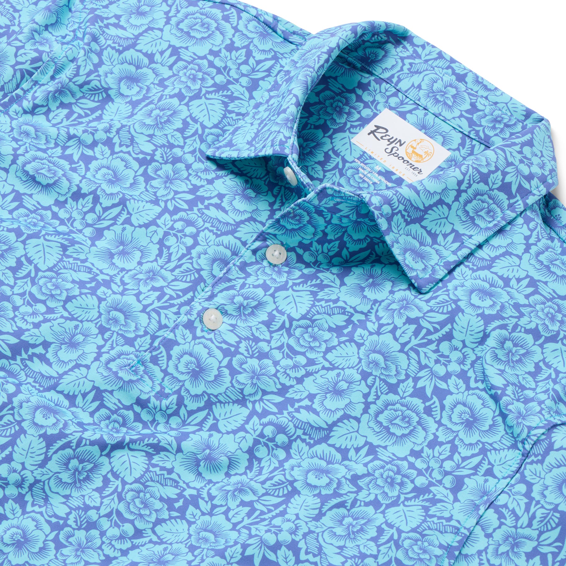 Reyn Spooner ISLAND BISCUS PERFORMANCE POLO in BLUE