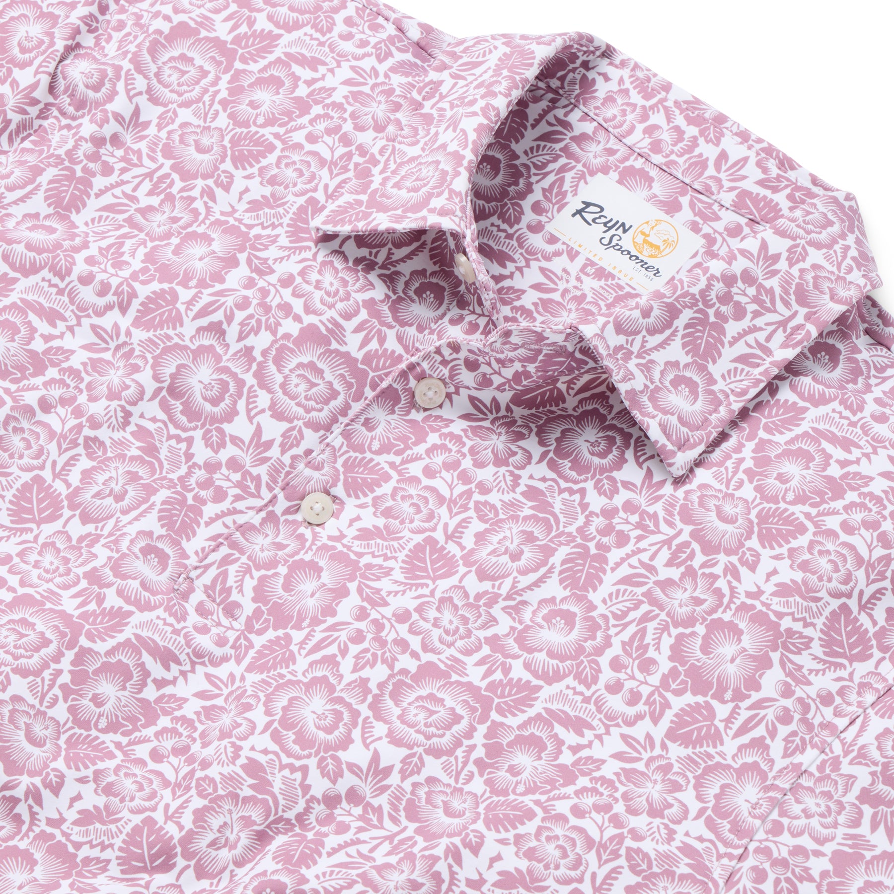 Reyn Spooner ISLAND BISCUS PERFORMANCE POLO in DUSTY PINK