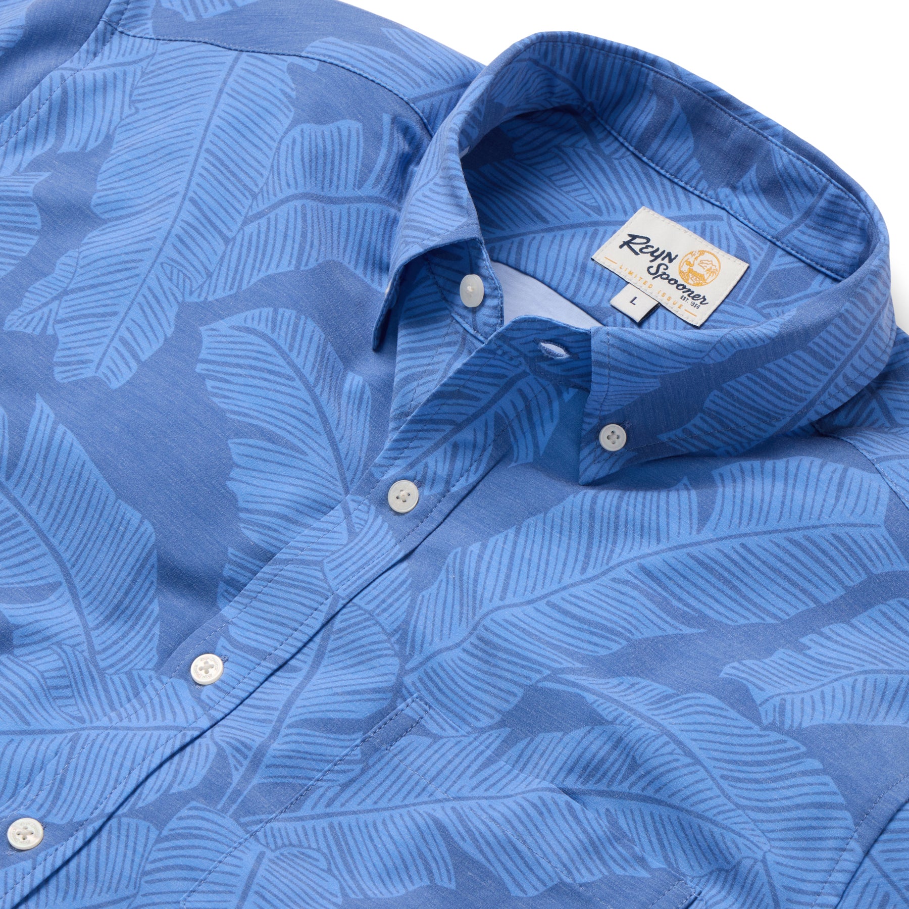 Reyn Spooner TROPICAL SHADE PERFORMANCE BUTTON FRONT in GRAY BLUE
