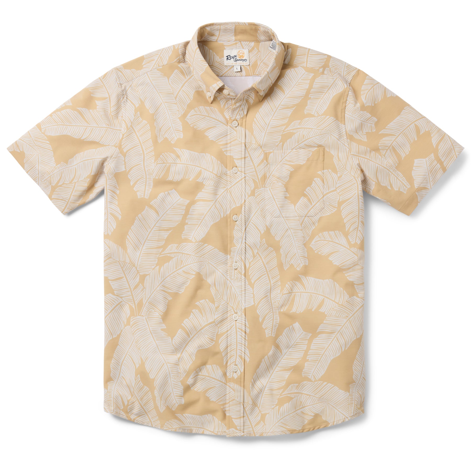 Reyn Spooner TROPICAL SHADE PERFORMANCE BUTTON FRONT in STRAW