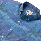 Reyn Spooner VOLCANO PALMS PERFORMANCE BUTTON FRONT in BLUE