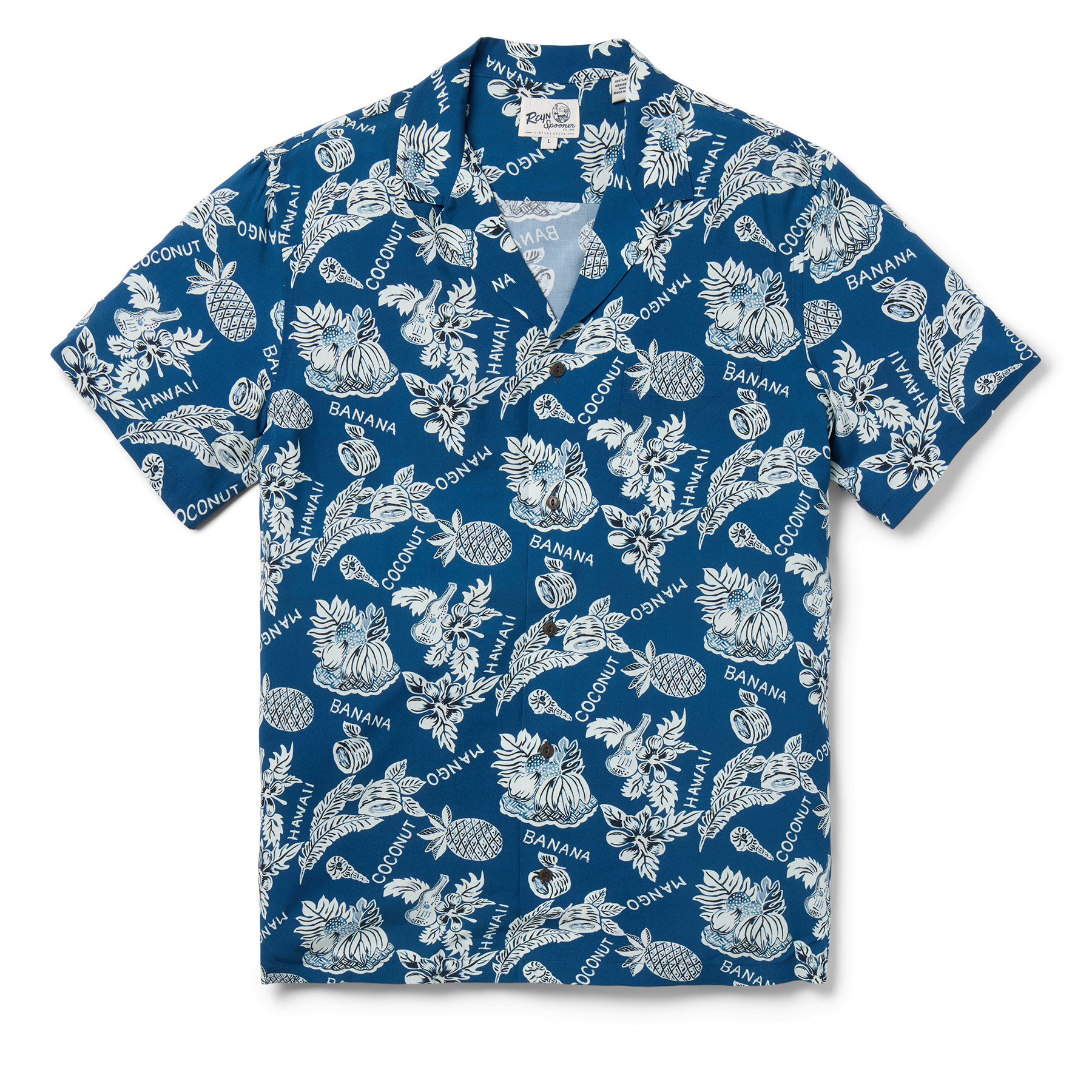 Reyn Spooner FRUITS OF THE ISLAND CAMP SHIRT in BLUE