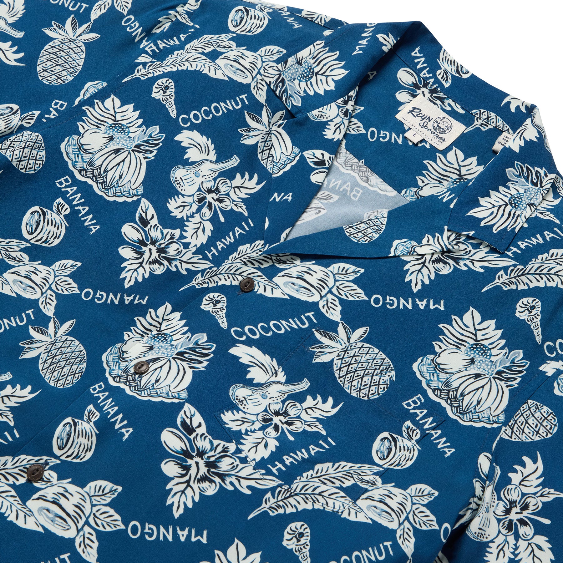 Reyn Spooner FRUITS OF THE ISLAND CAMP SHIRT in BLUE