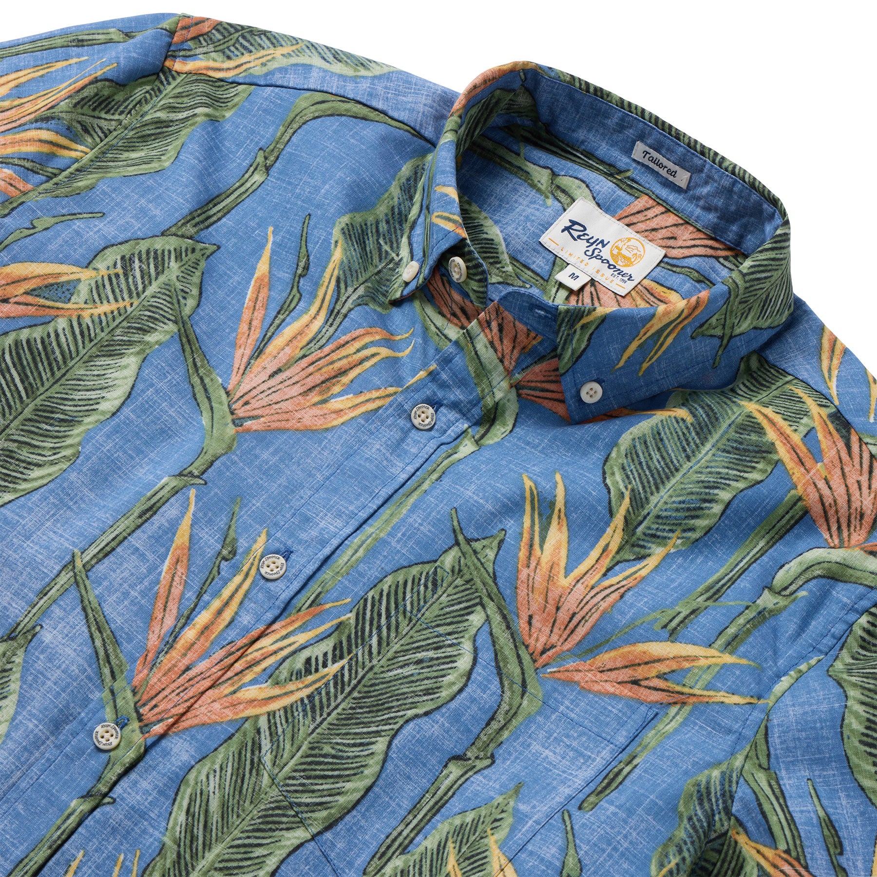 Reyn Spooner BIRDS IN BLOOM TAILORED in MOONLIGHT BLUE