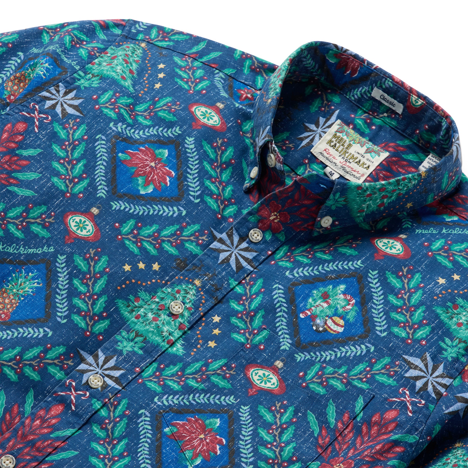Reyn Spooner HAWAIIAN CHRISTMAS 2025 LONG SLEEVE in NAVY