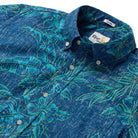 Reyn Spooner HIBISCUS BLISS BUTTON FRONT in ORION BLUE