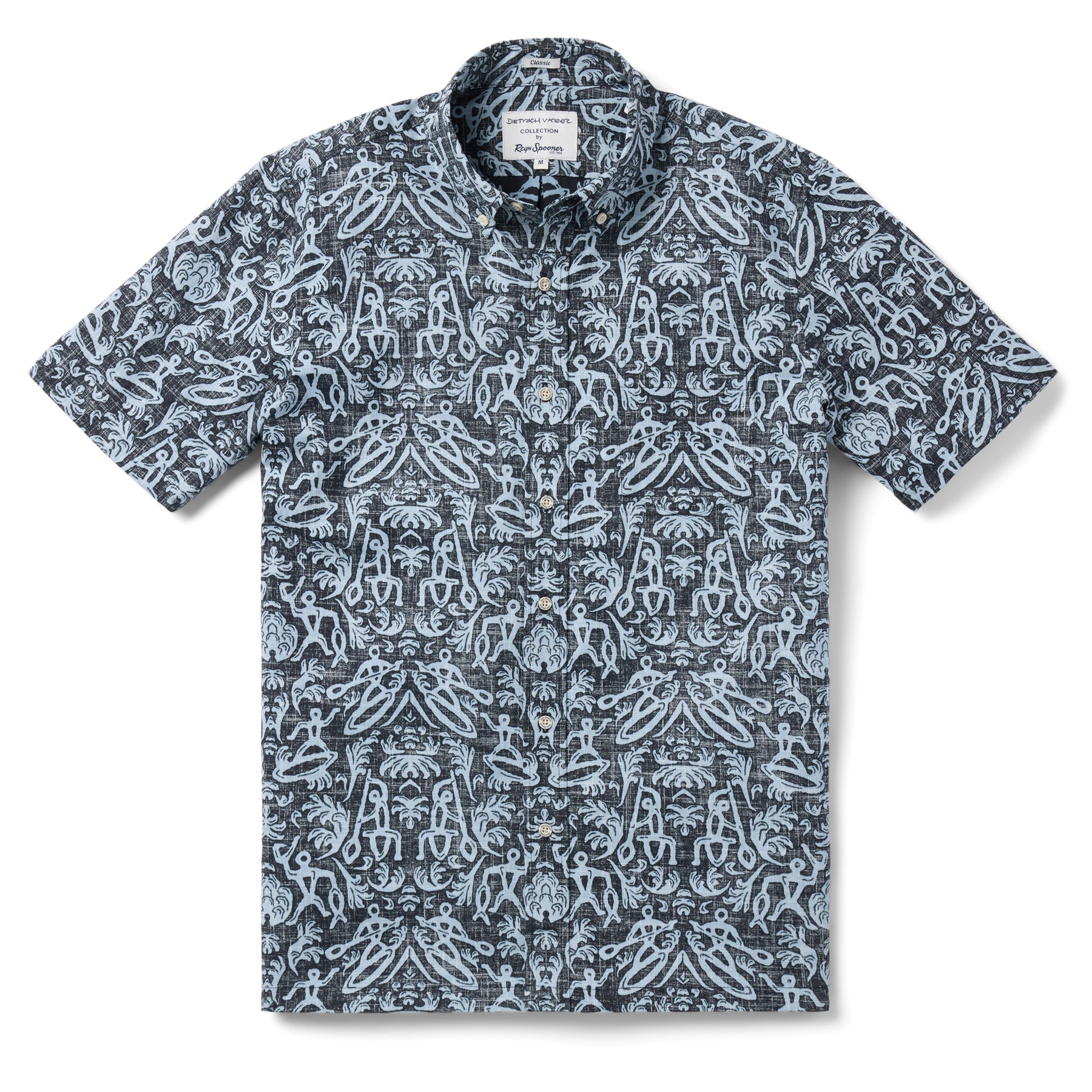 Reyn Spooner KI'I BUTTON FRONT in BLACK