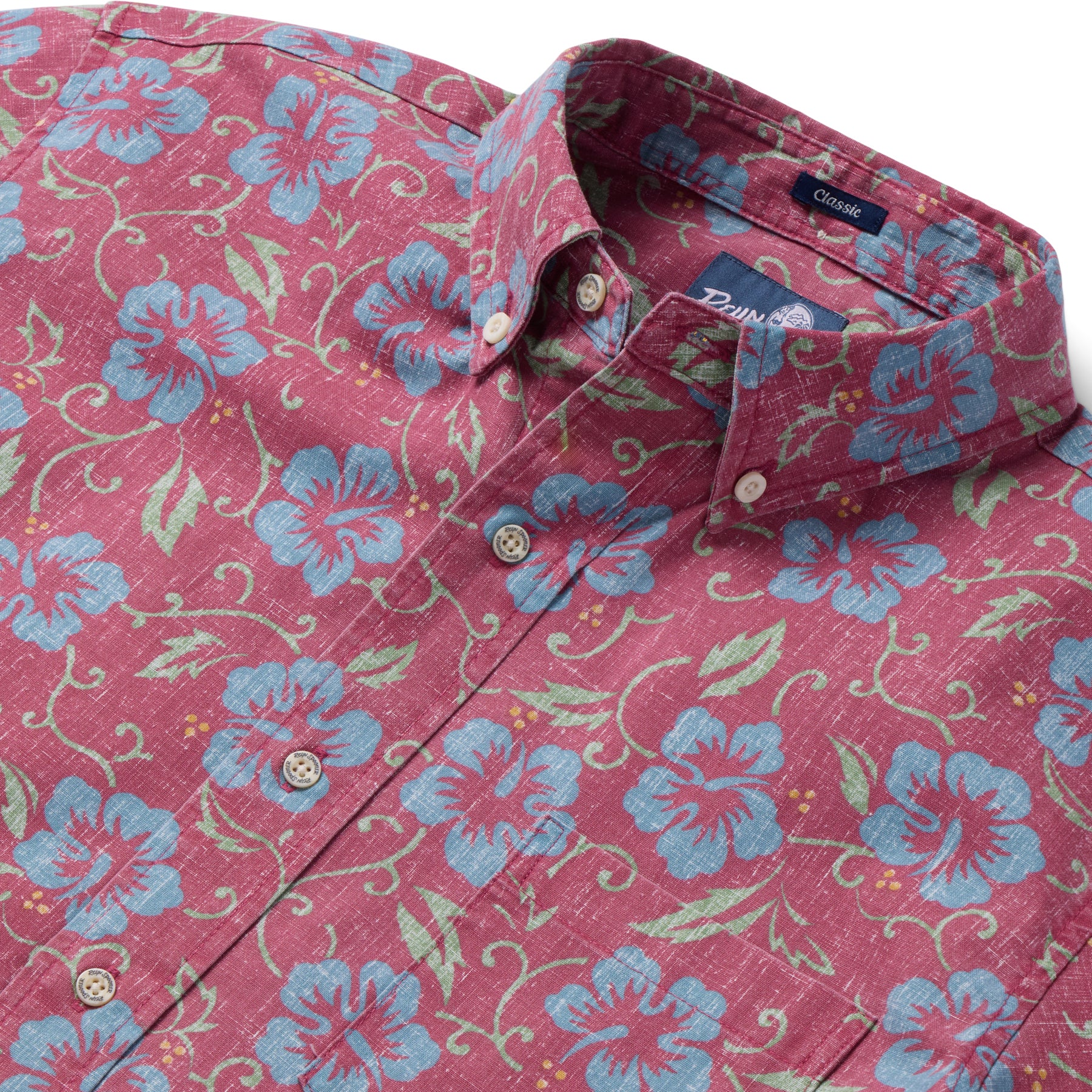 Reyn Spooner MAKAPU'U BUTTON FRONT in MAROON