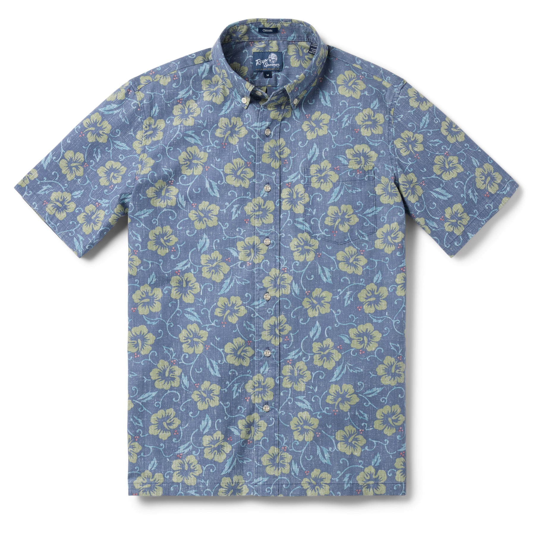 Reyn Spooner MAKAPU'U BUTTON FRONT in TWILIGHT BLUE