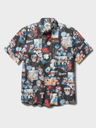 Reyn Spooner MLB® TEXAS RANGERS DÍA DE LOS MUERTOS PERFORMANCE ALOHA SHIRT in BLACK