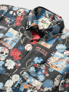 Reyn Spooner MLB® TEXAS RANGERS DÍA DE LOS MUERTOS PERFORMANCE ALOHA SHIRT in BLACK
