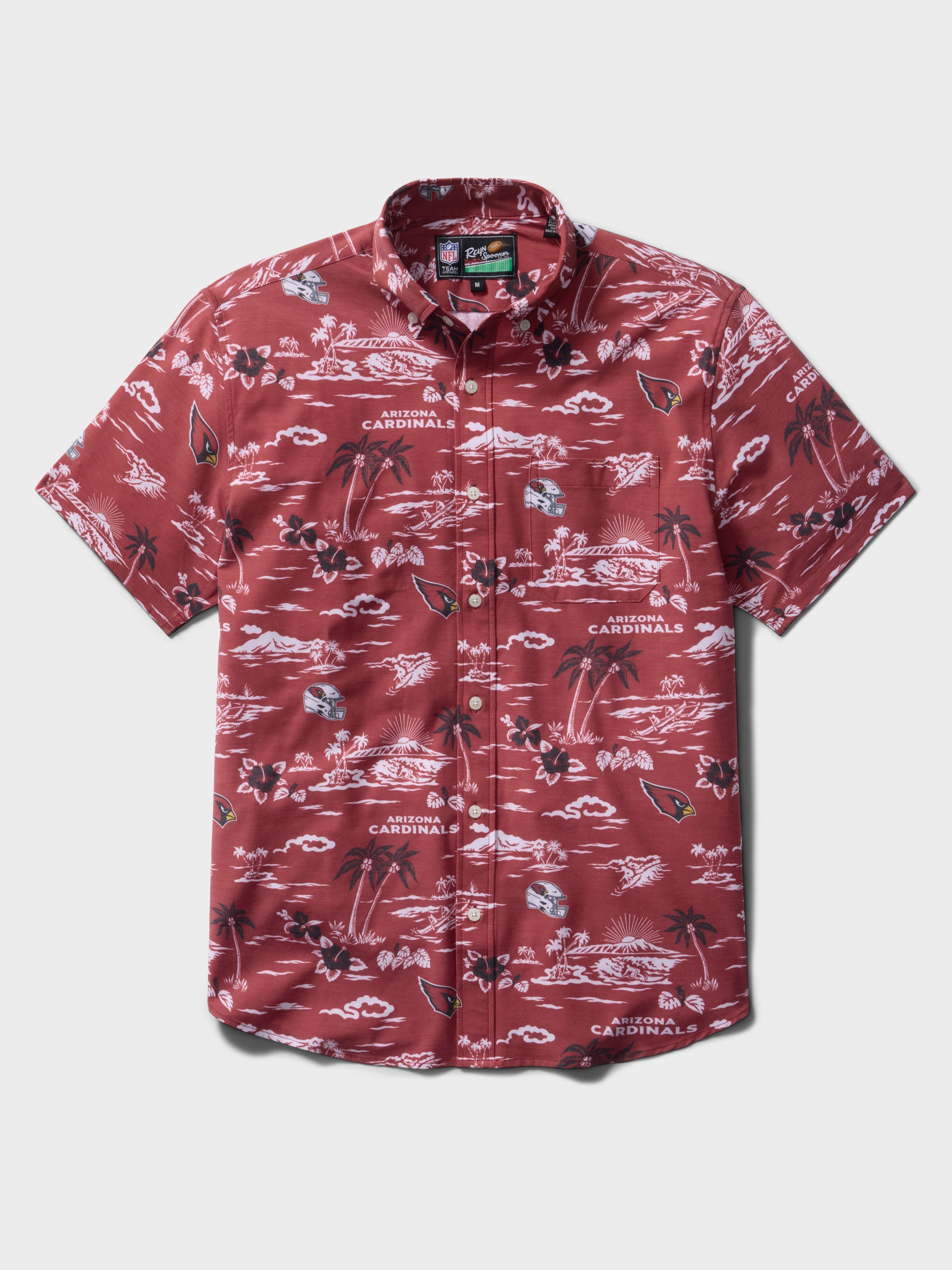 Reyn Spooner ARIZONA CARDINALS GAME DAY PERFORMANCE ALOHA SHIRT in RED