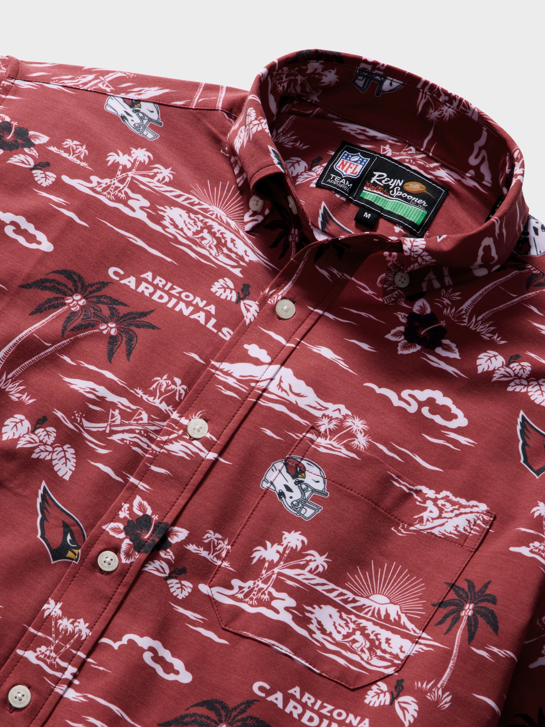 Reyn Spooner ARIZONA CARDINALS GAME DAY PERFORMANCE ALOHA SHIRT in RED