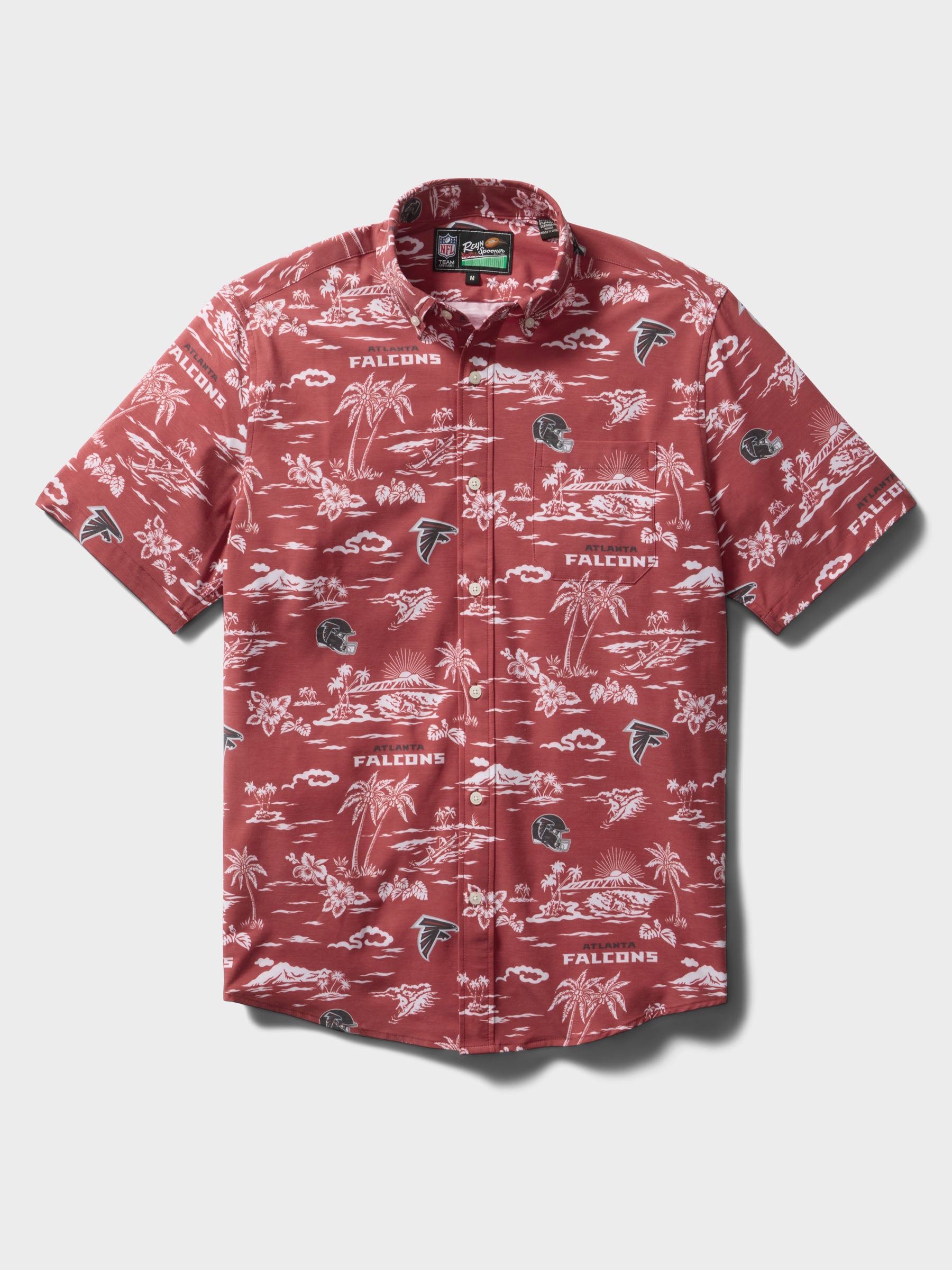 Reyn Spooner ATLANTA FALCONS GAME DAY PERFORMANCE ALOHA SHIRT in RED