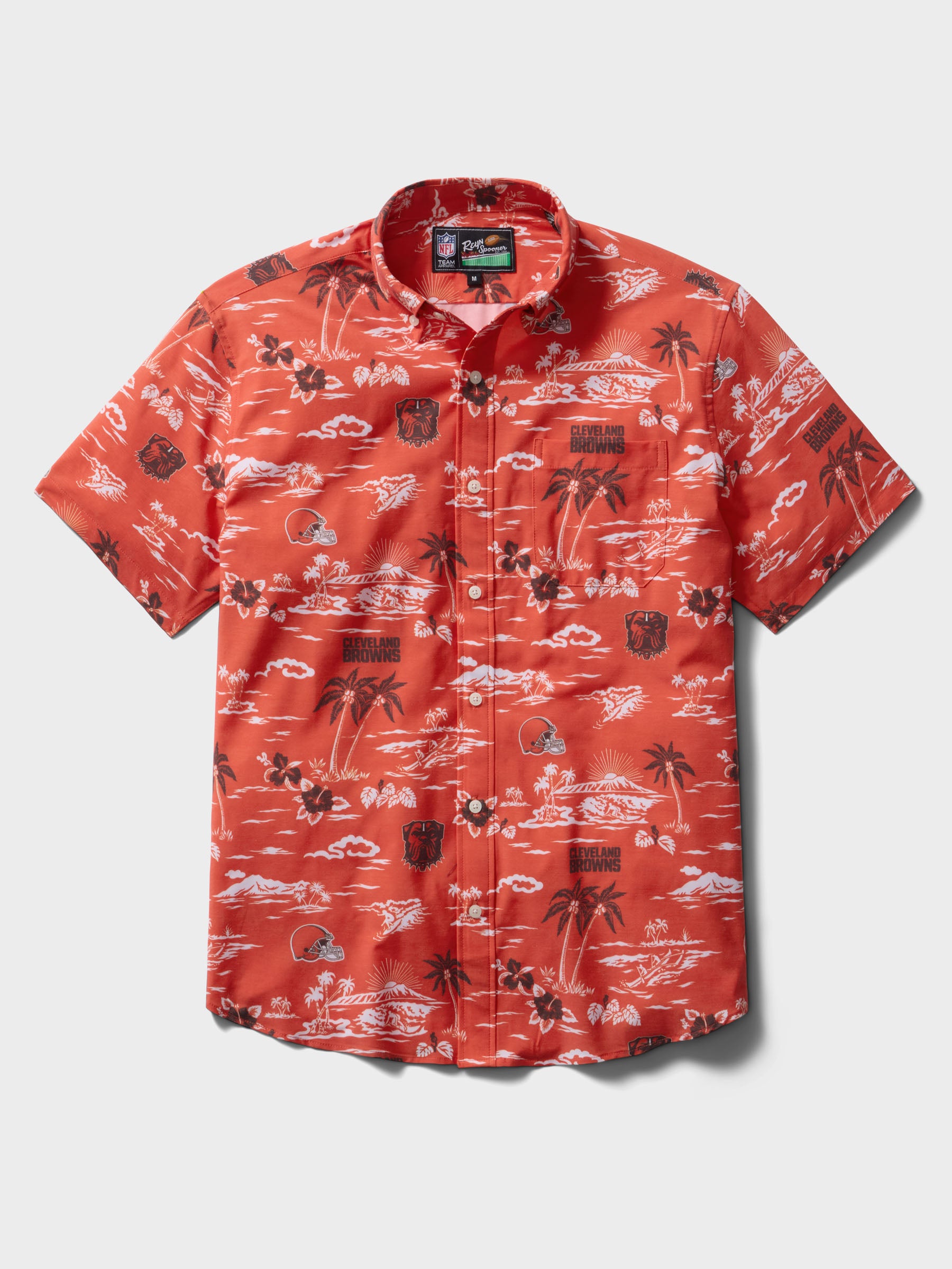 Reyn Spooner CLEVELAND BROWNS GAME DAY PERFORMANCE ALOHA SHIRT in ORANGE