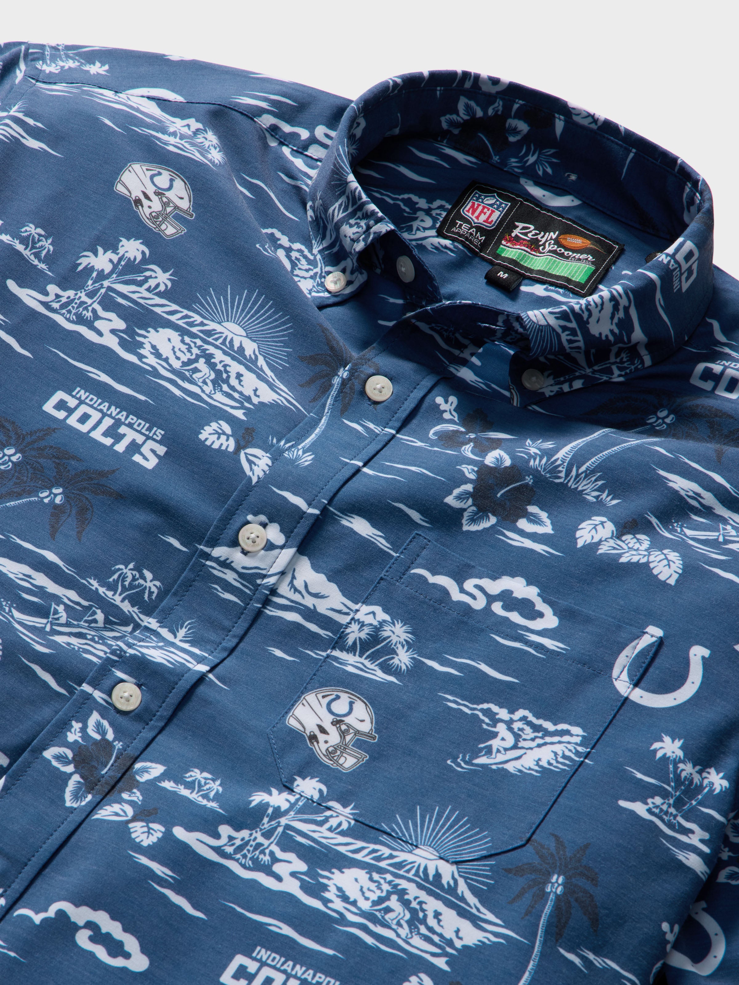 Reyn Spooner INDIANAPOLIS COLTS GAME DAY PERFORMANCE ALOHA SHIRT in BLUE