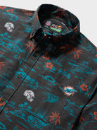 Reyn Spooner MIAMI DOLPHINS GAME DAY PERFORMANCE ALOHA SHIRT in BLACK