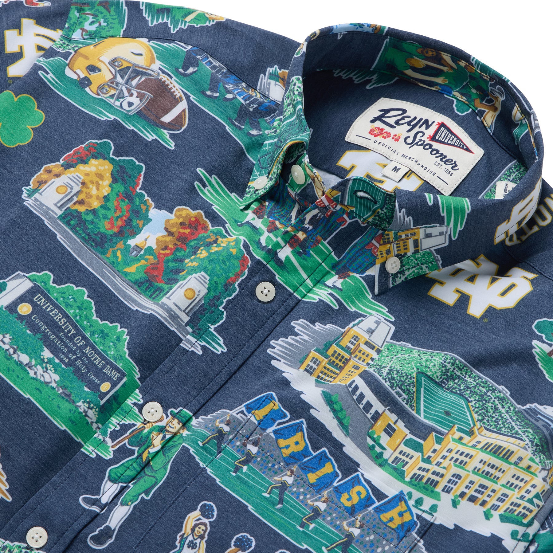 バッタ　新品‼️reyn spooner水陸両用 上下セット UNIVERSITY OF NOTRE DAME SCENIC PERFORMANCE BUTTON FRONT – Reyn