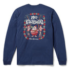Reyn Spooner SANTA HULA LONG SLEEVE GRAPHIC TEE in NAVY
