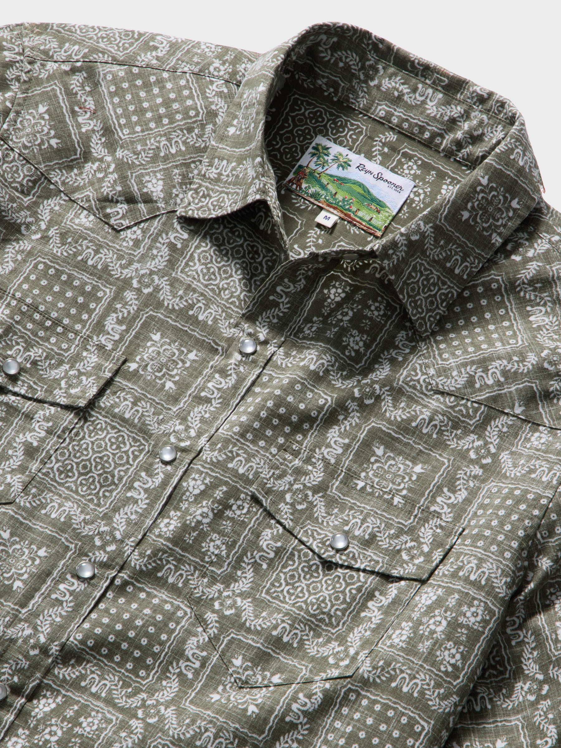 Reyn Spooner ORIGINAL LAHAINA BUTTON FRONT in DUSTY OLIVE