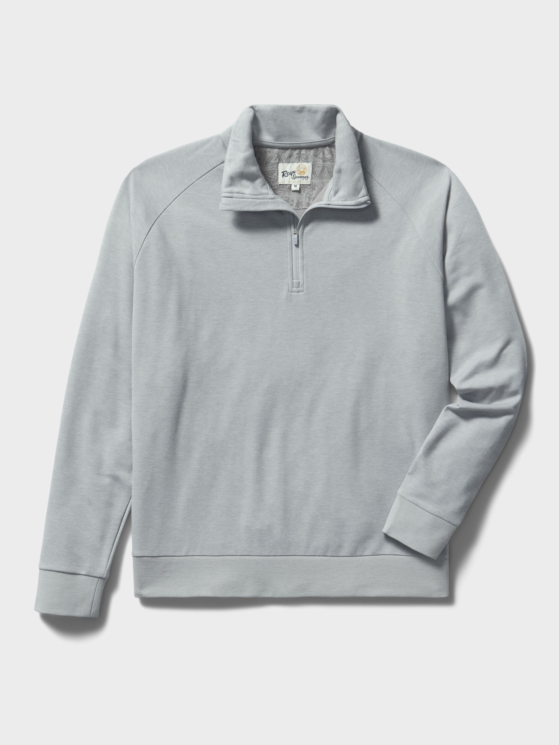 Reyn Spooner HEATHERED JERSEY QUARTER ZIP in GREY
