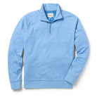 Reyn Spooner HEATHERED JERSEY QUARTER ZIP PULLOVER in MID BLUE