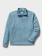Reyn Spooner HEATHERED JERSEY QUARTER ZIP in MID BLUE