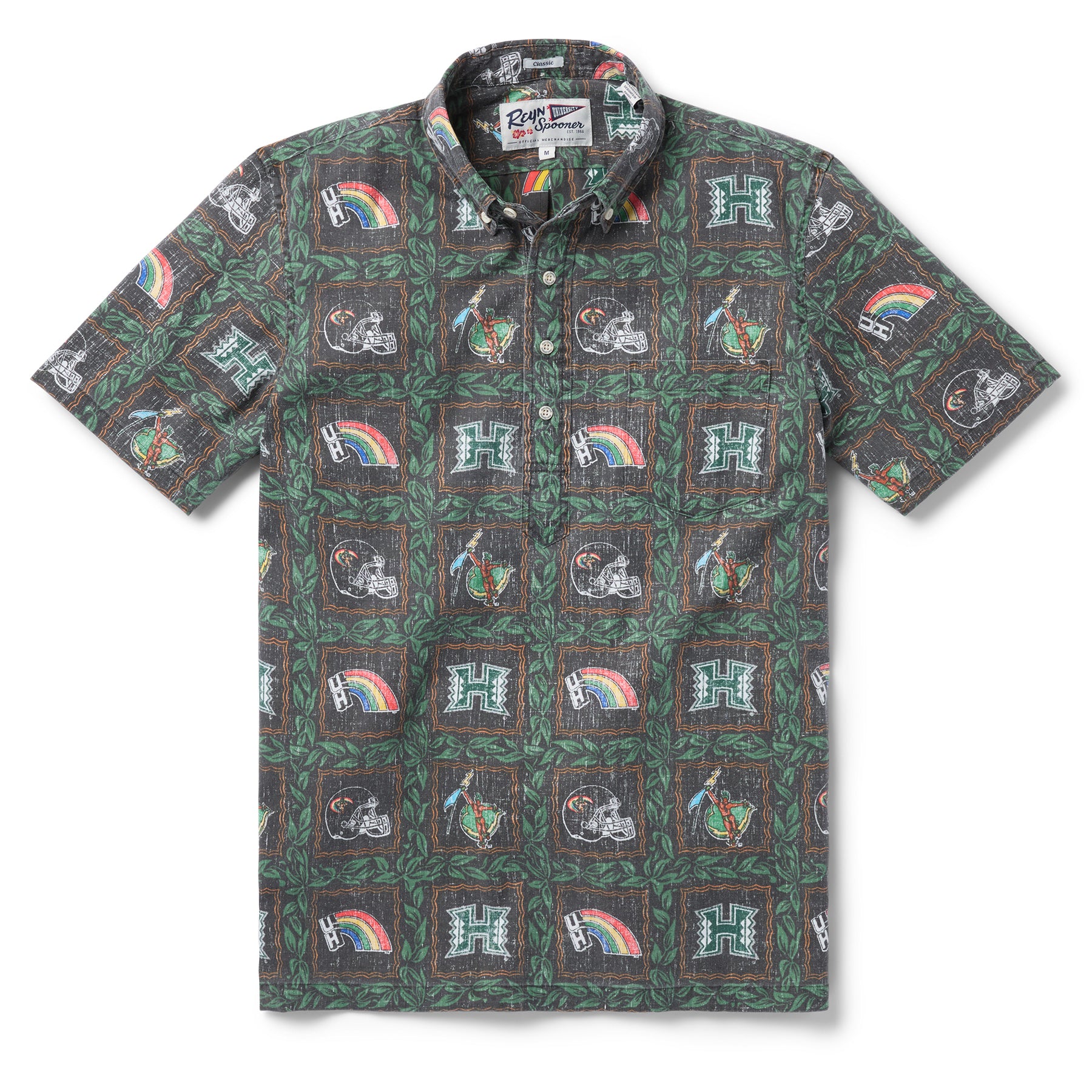 Reyn Spooner UNIVERSITY OF HAWAI'I VINTAGE PULLOVER in BLACK