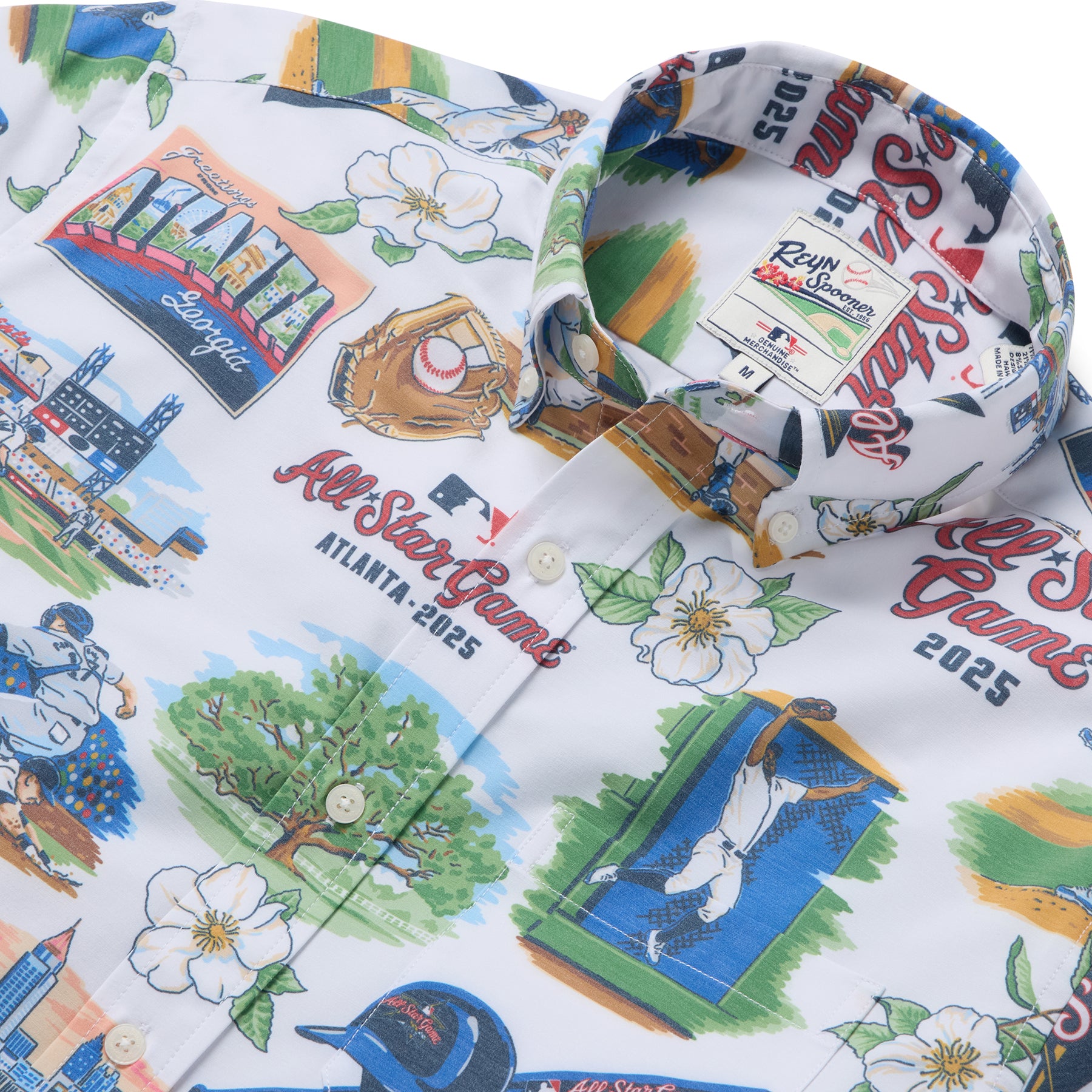 Reyn Spooner MLB® ALL STAR GAME 2025 PERFORMANCE BUTTON FRONT in WHITE
