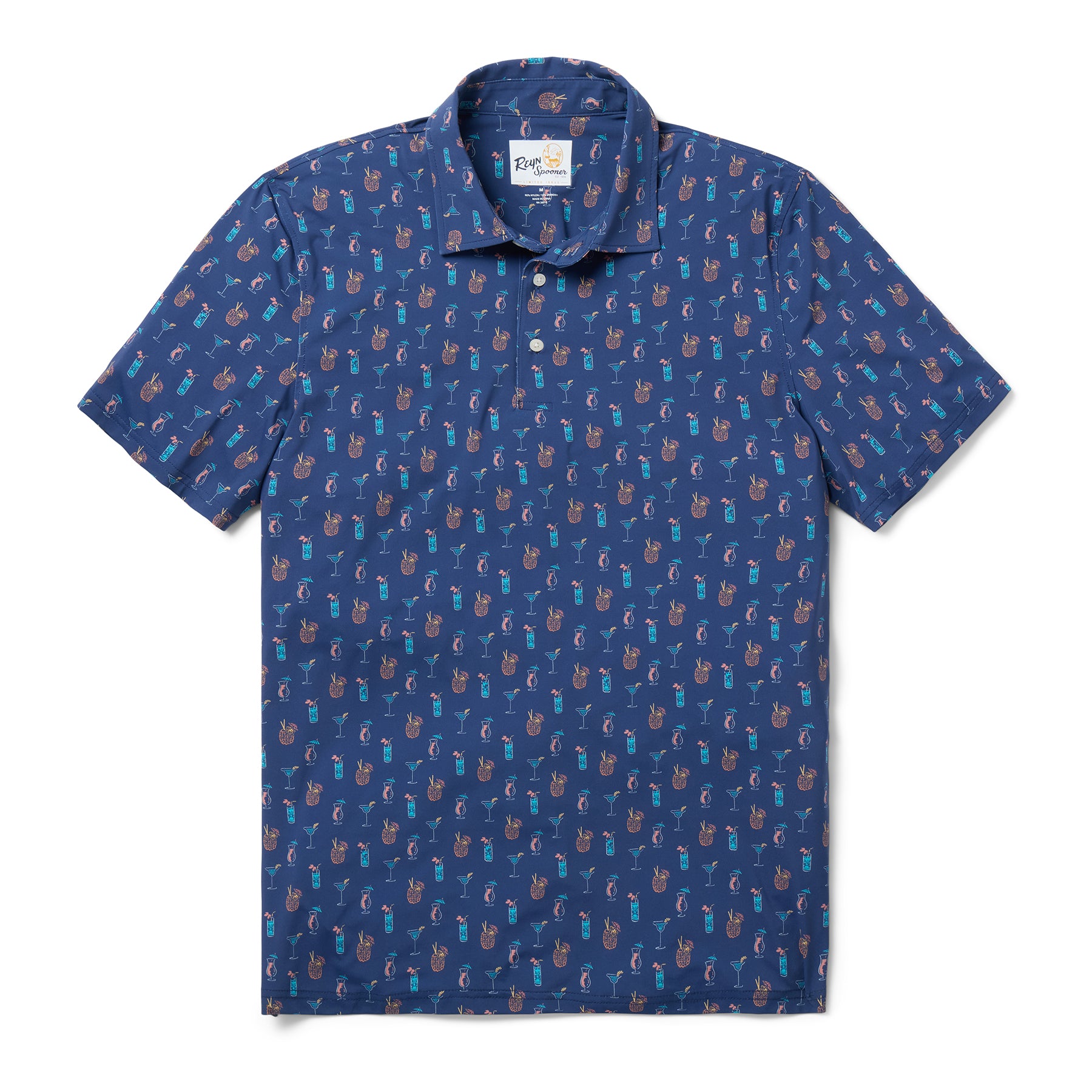 Reyn Spooner BLUE HAWAI'I PERFORMANCE POLO in INDIGO