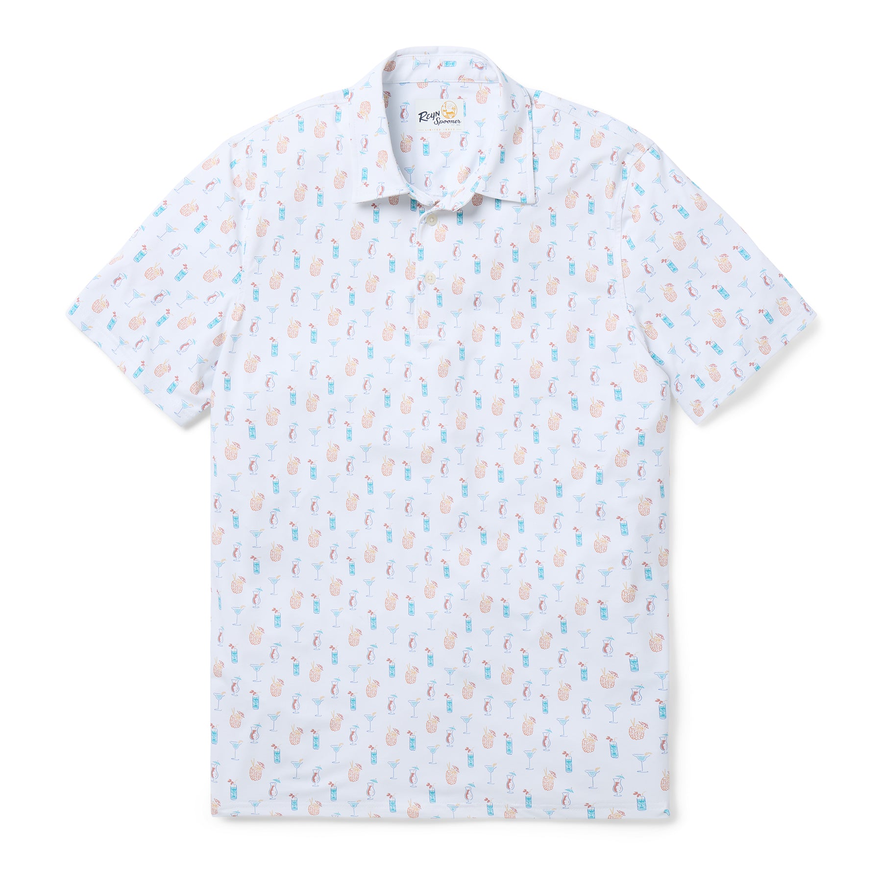 Reyn Spooner BLUE HAWAI'I PERFORMANCE POLO in WHITE