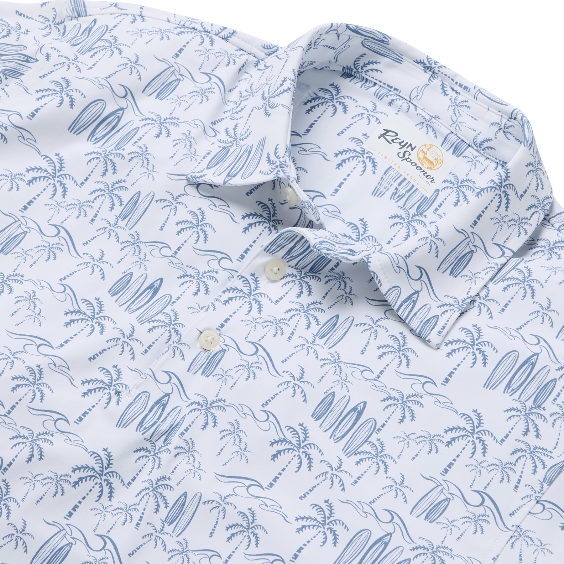 Reyn Spooner SURF BREAK PERFORMANCE POLO in WHITE