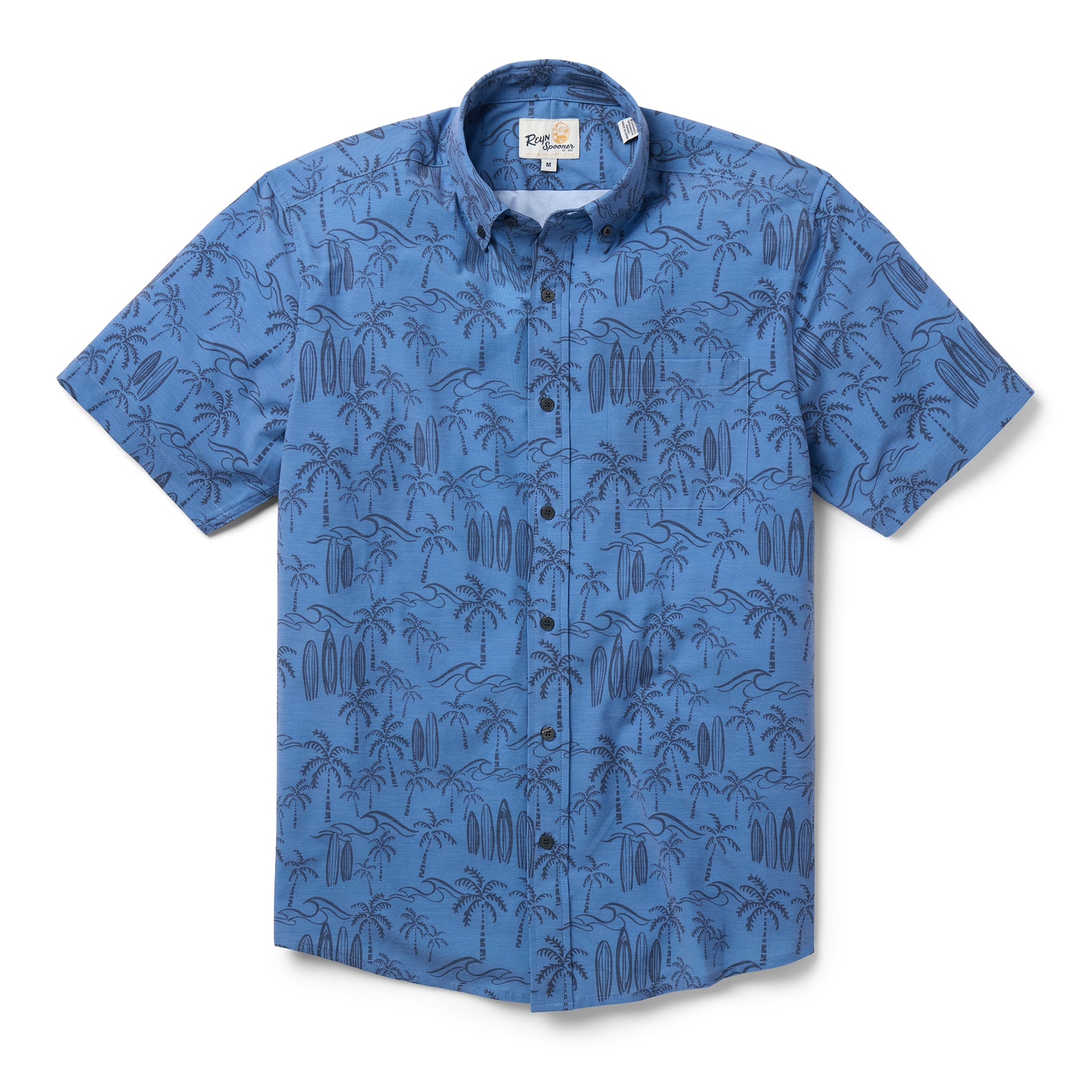Reyn Spooner SURF BREAK PERFORMANCE ALOHA SHIRT in MIDNIGHT BLUE