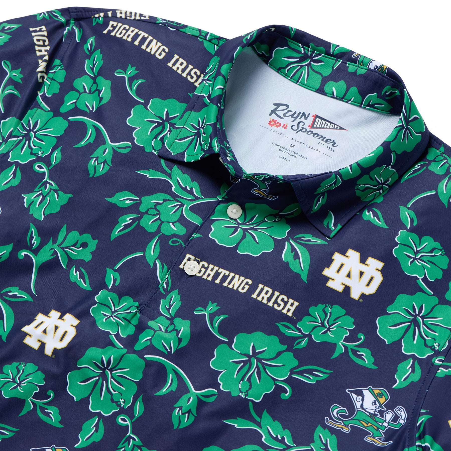 Reyn Spooner UNIVERSITY OF NOTRE DAME PUA PERFORMANCE POLO in NAVY