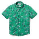 Reyn Spooner UNIVERSITY OF NOTRE DAME KEKAI PERFORMANCE BUTTON FRONT in GREEN