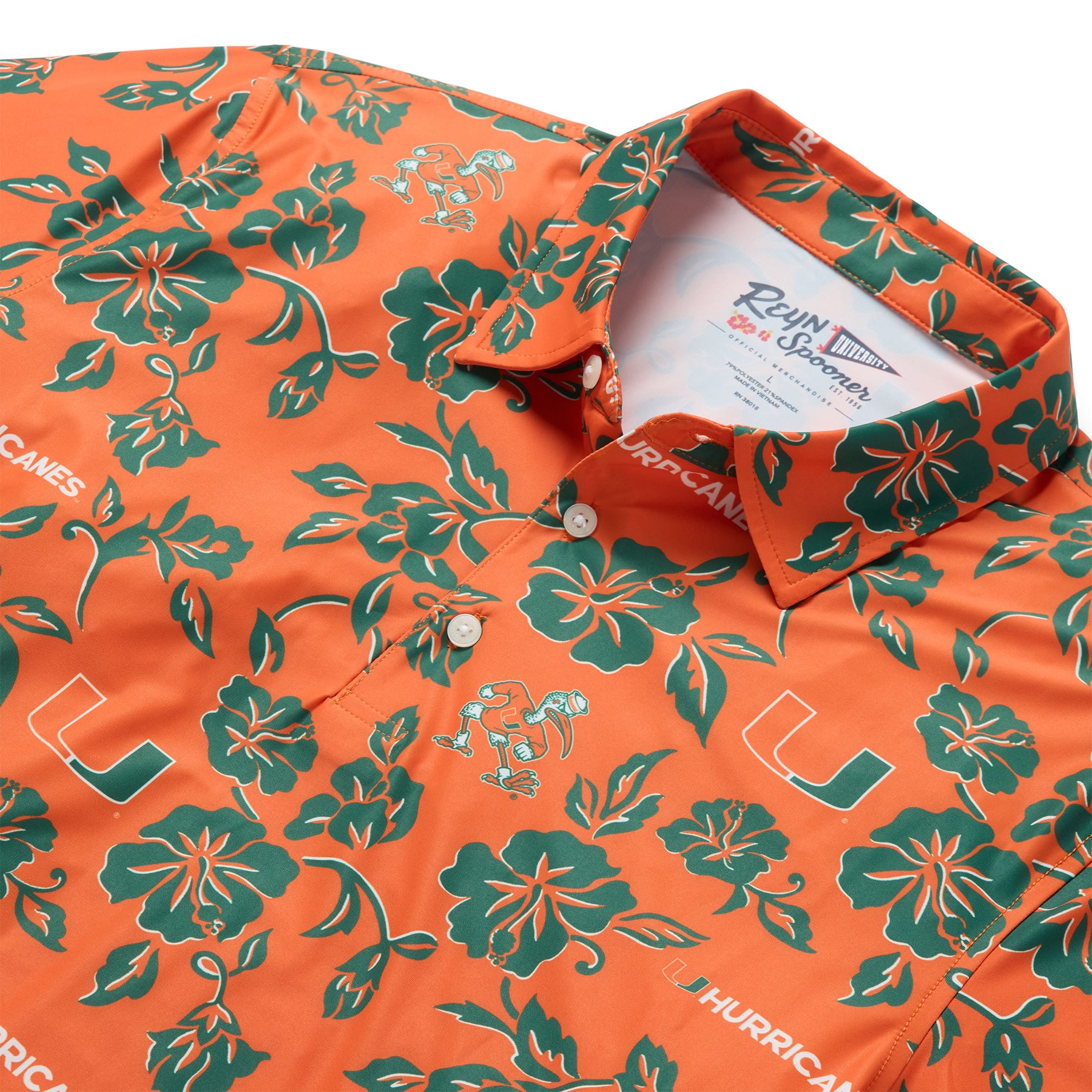 Reyn Spooner UNIVERSITY OF MIAMI PUA PERFORMANCE POLO in ORANGE