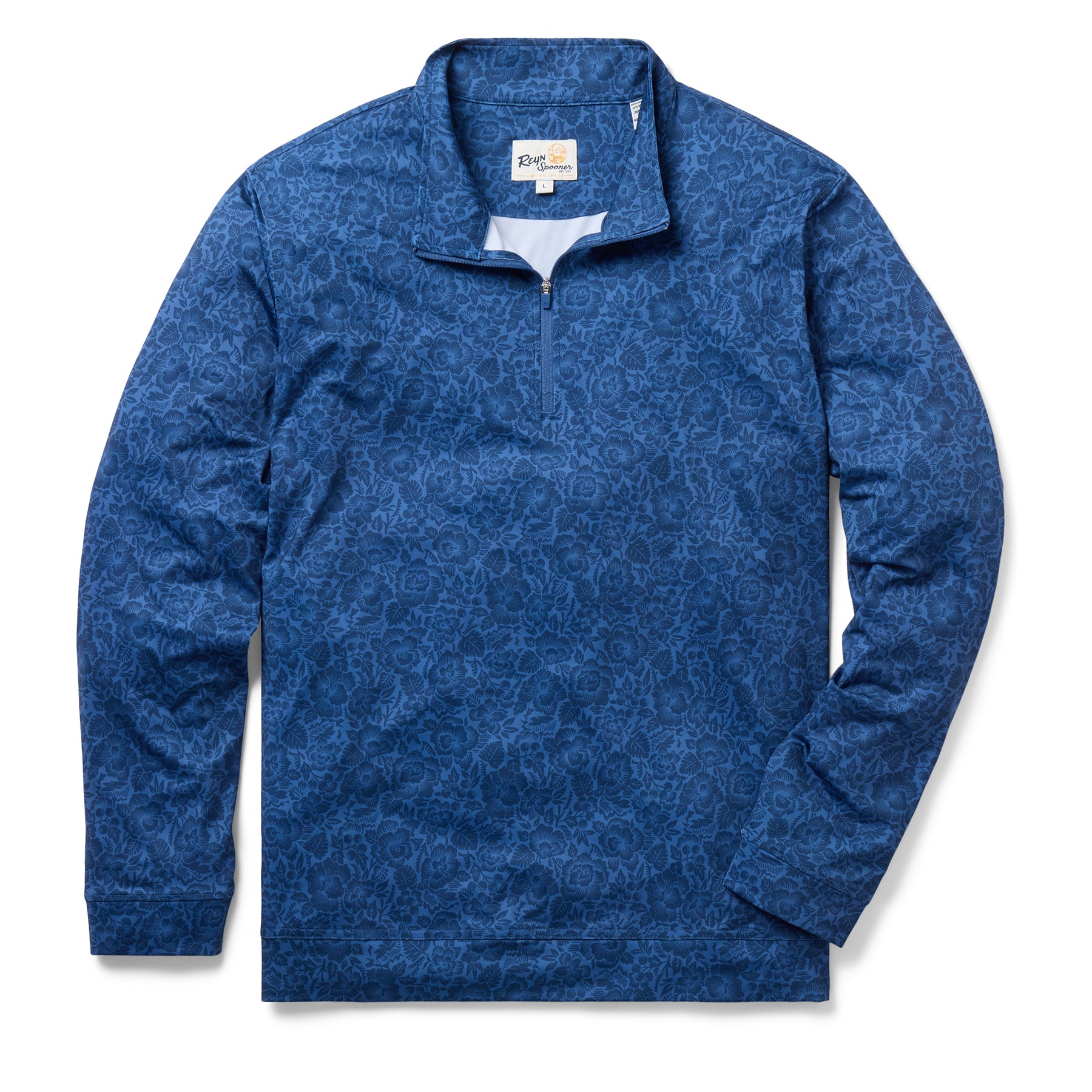 Reyn Spooner ISLAND BISCUS PERFORMANCE QUARTER ZIP in BLUE