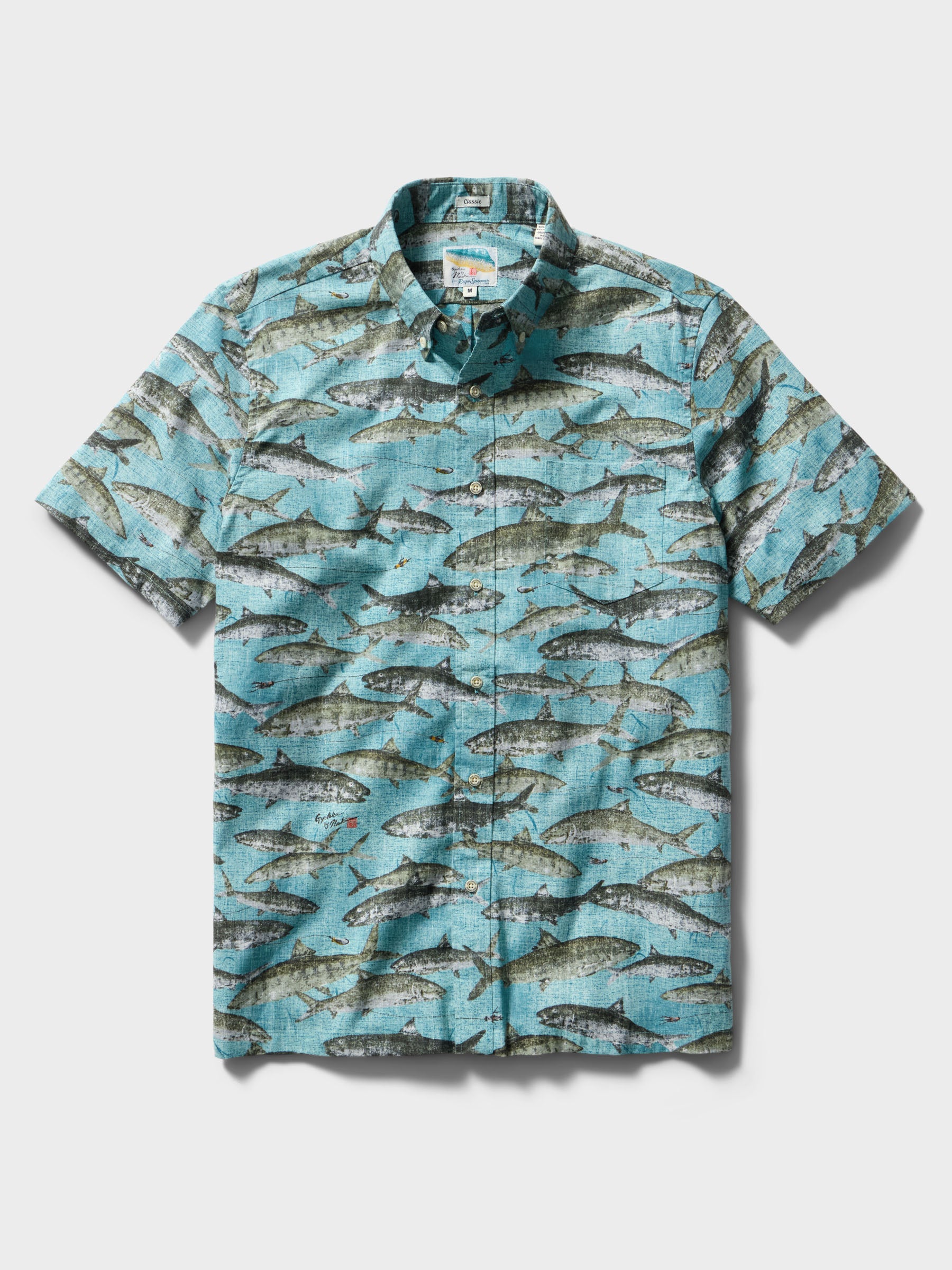 Reyn Spooner OIO BY NAOKI BUTTON FRONT in ADRIATIC BLUE
