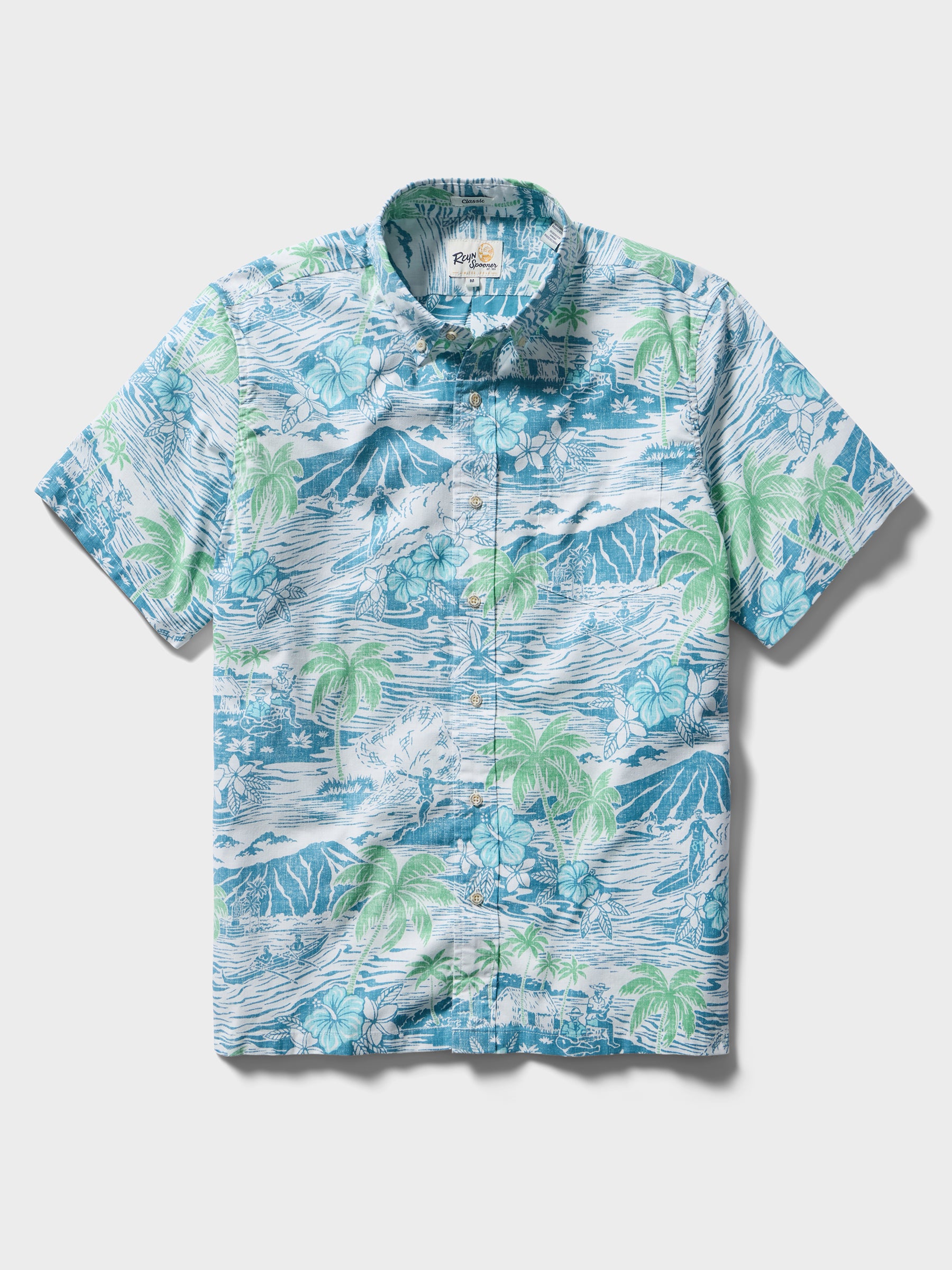 Reyn Spooner PARADISE FOUND BUTTON FRONT in ADRIATIC BLUE