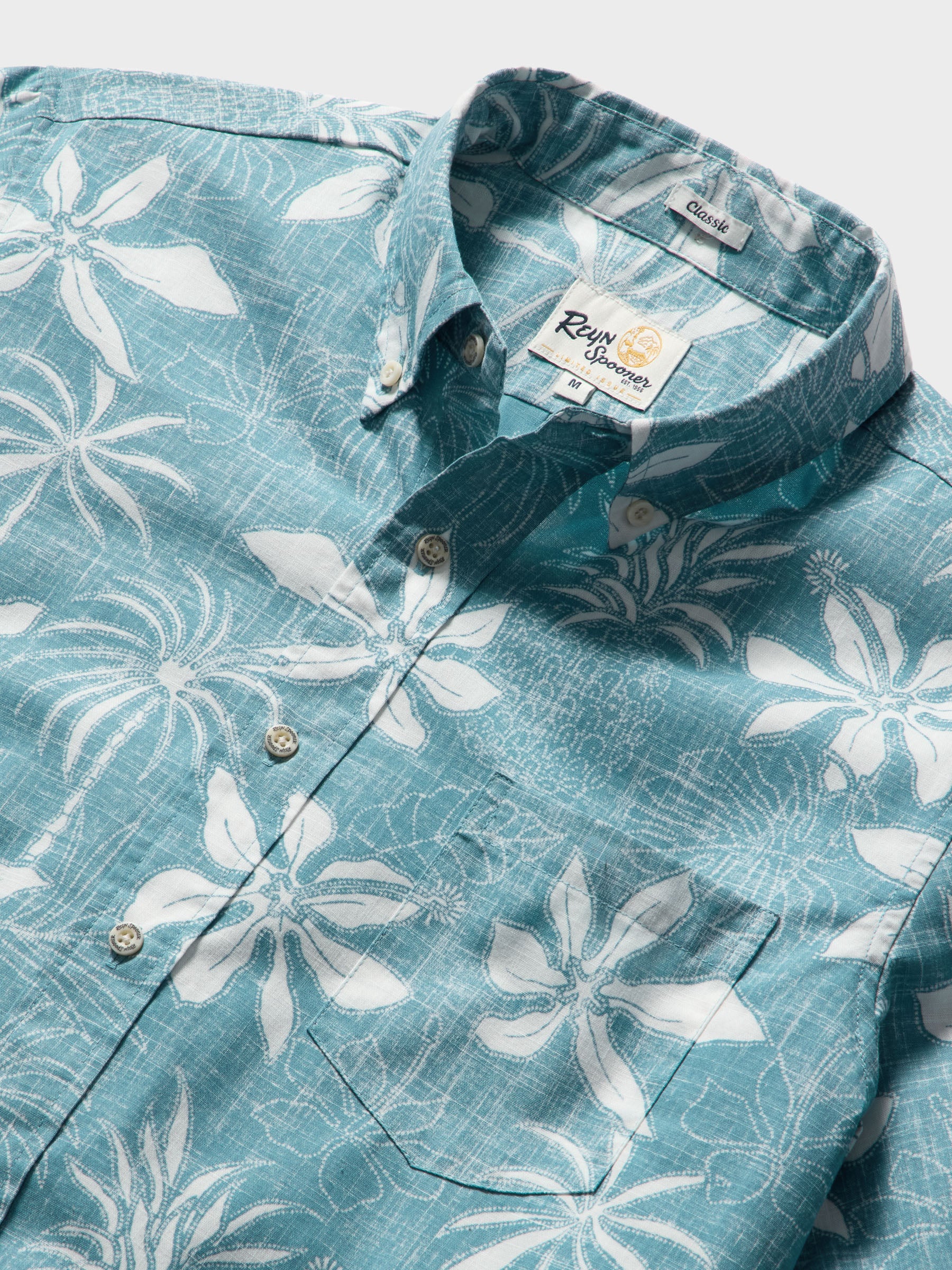 Reyn Spooner ISLAND DAZE BUTTON FRONT in ADRIATIC BLUE