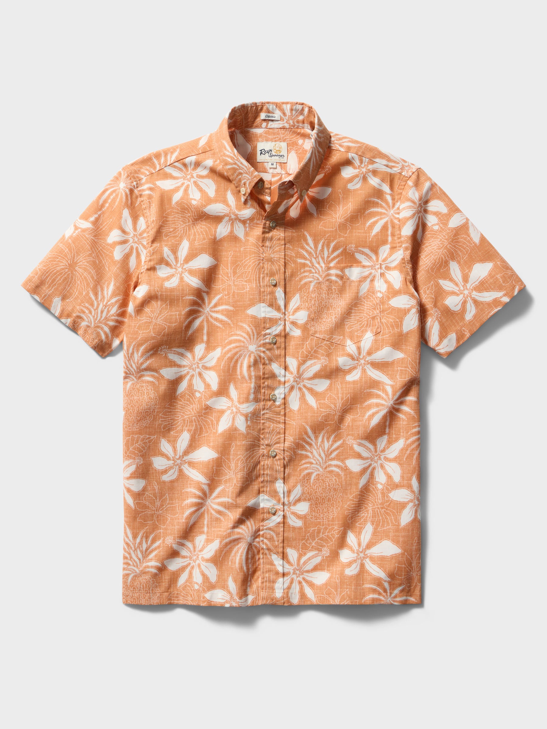 Reyn Spooner ISLAND DAZE BUTTON FRONT in PAPAYA