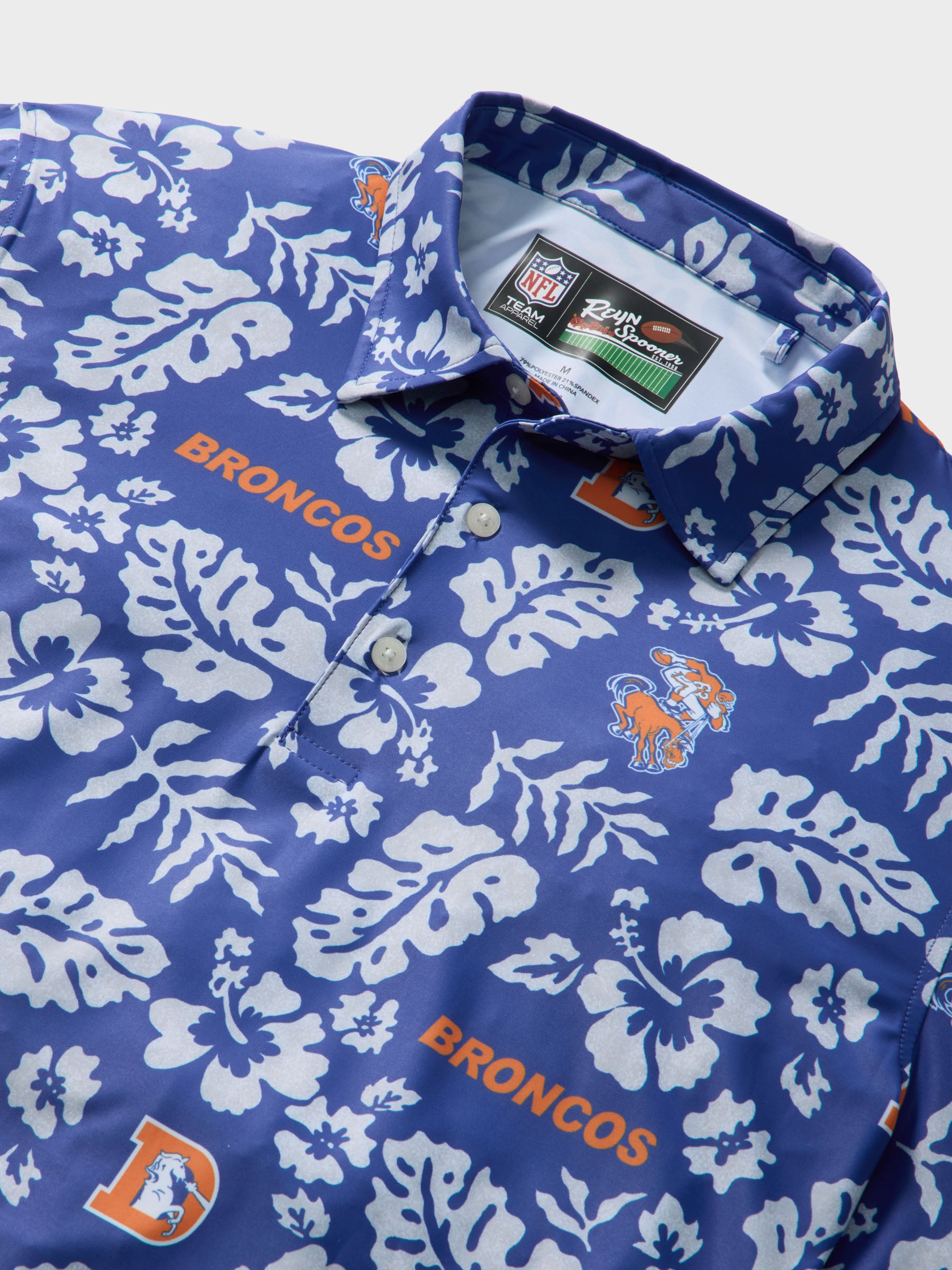 Reyn Spooner DENVER BRONCOS THROWBACK PERFORMANCE POLO in BLUE