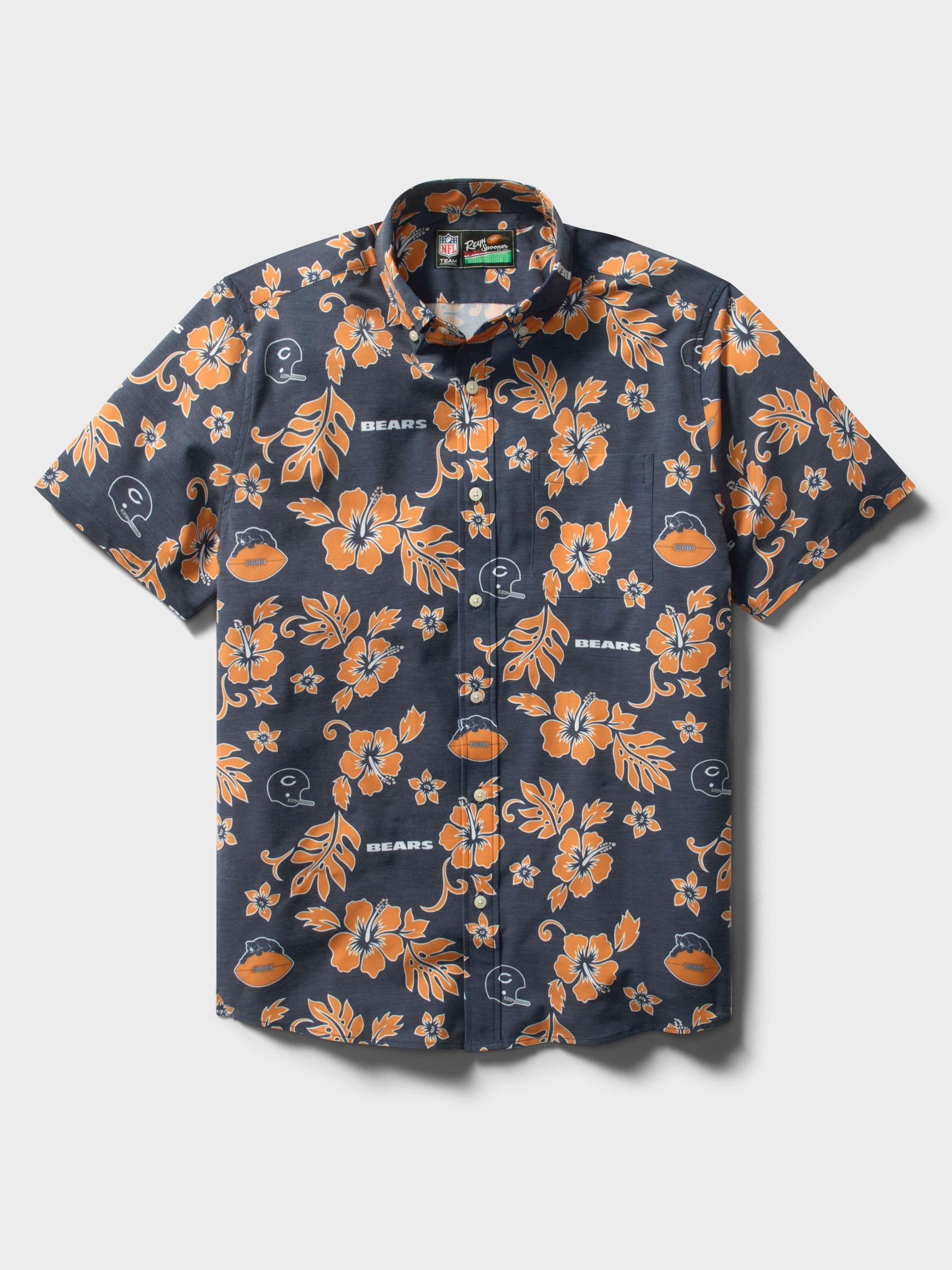 Reyn Spooner CHICAGO BEARS THROWBACK PERFORMANCE ALOHA SHIRT in NAVY
